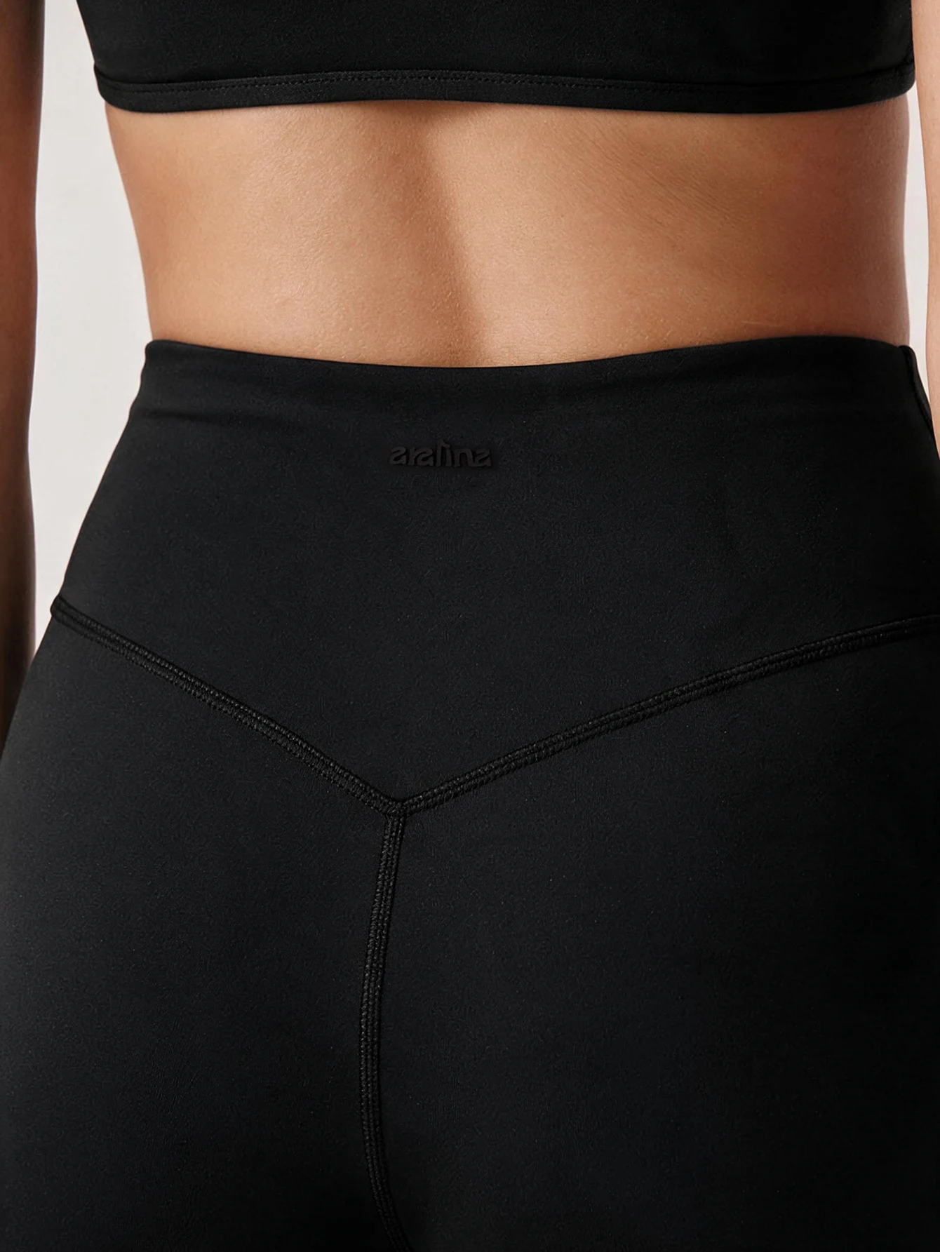 MIA&LILI Minimalist Sports Bra & Fitted Shorts Set - Black - Image 5